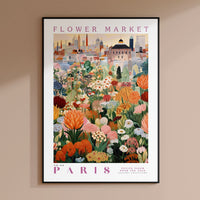 a picture of a flower market in paris