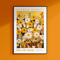 a picture of a bunch of flowers on a wall