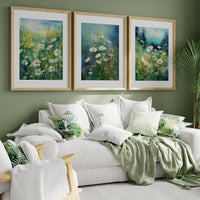 Green Wildflower Posters - Set of 3