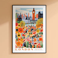 a picture of a city with a lot of flowers