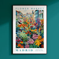 a picture of a flower market in madrid