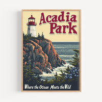 Acadia Retro National Park Poster - Poster - Enchanted Sights
