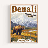 Denali 2 Retro National Park Poster - Poster - Enchanted Sights