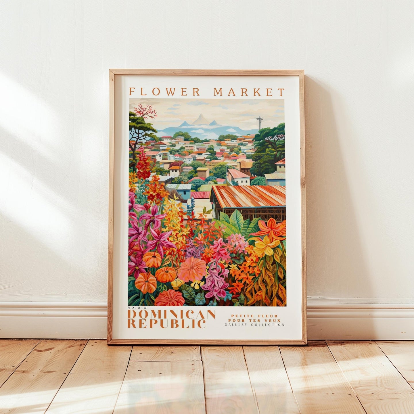 Dominican Republic Flower Market Poster - Poster - Flower Poster
