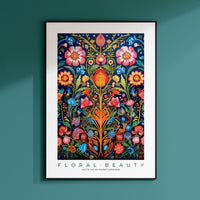 a picture of a colorful floral design on a wall