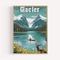 Glacier Retro National Park Poster - Poster - Enchanted Sights