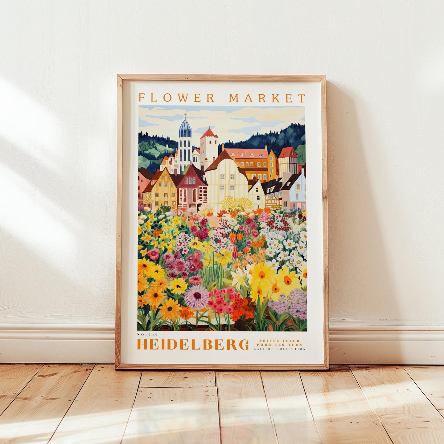 Heidelberg Flower Market Poster - Poster - Flower Poster