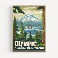 Olympic Retro National Park Poster - Poster - Enchanted Sights
