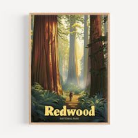 Redwood Retro National Park Poster - Poster - Enchanted Sights