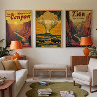 Retro National Park Posters - SET OF 3 - 18x24" - Poster - Enchanted Sights