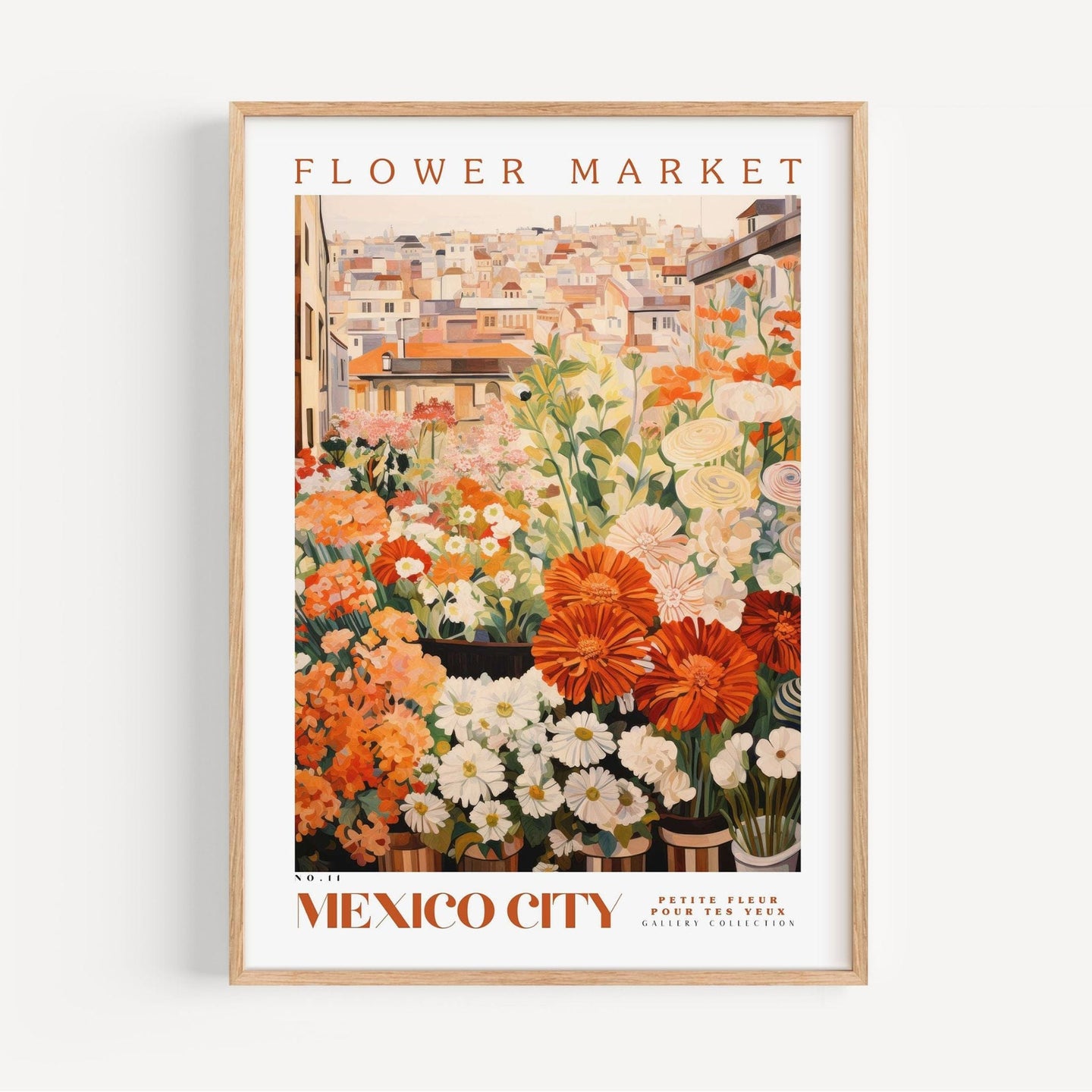 Mexico City Flower Market Poster