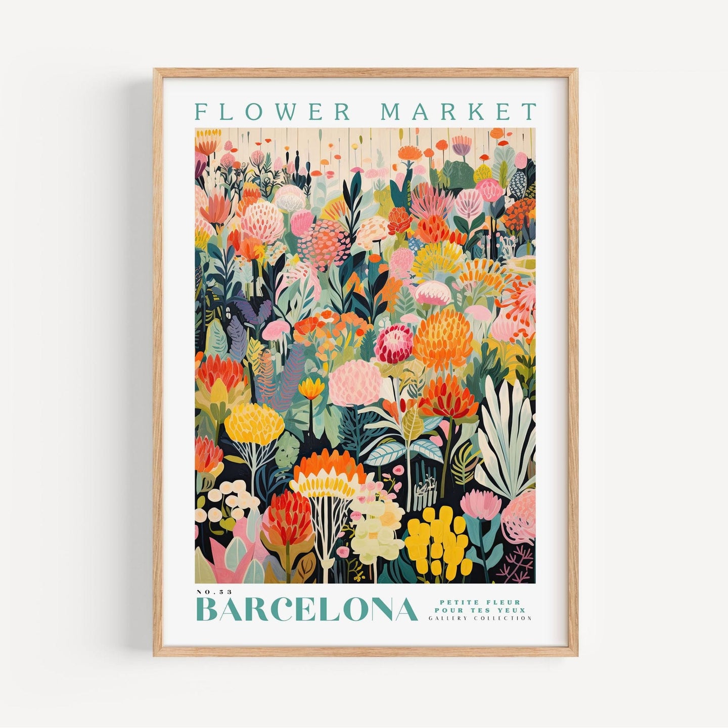 Barcelona Flower Market Poster