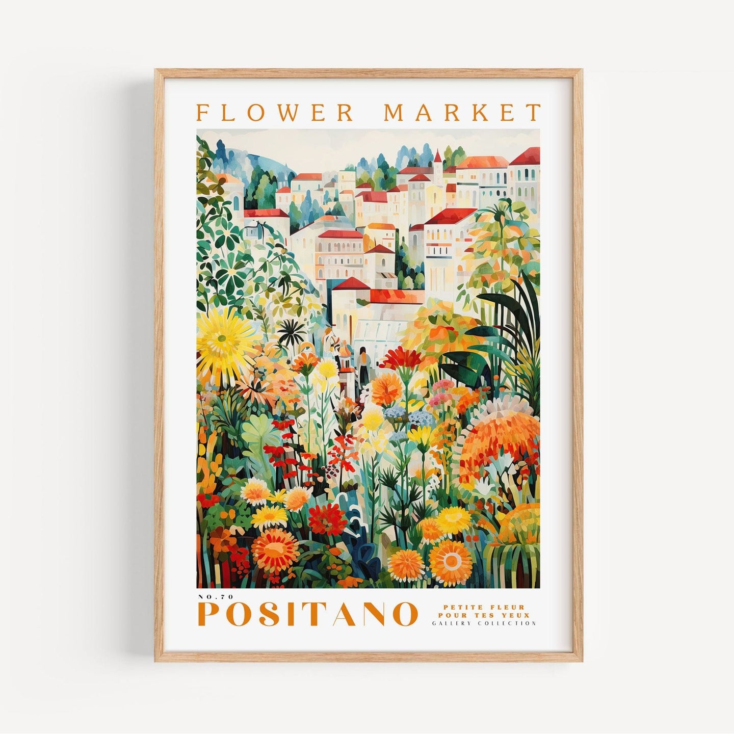 Positano Flower Market Poster