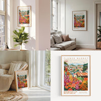a living room filled with furniture and a painting