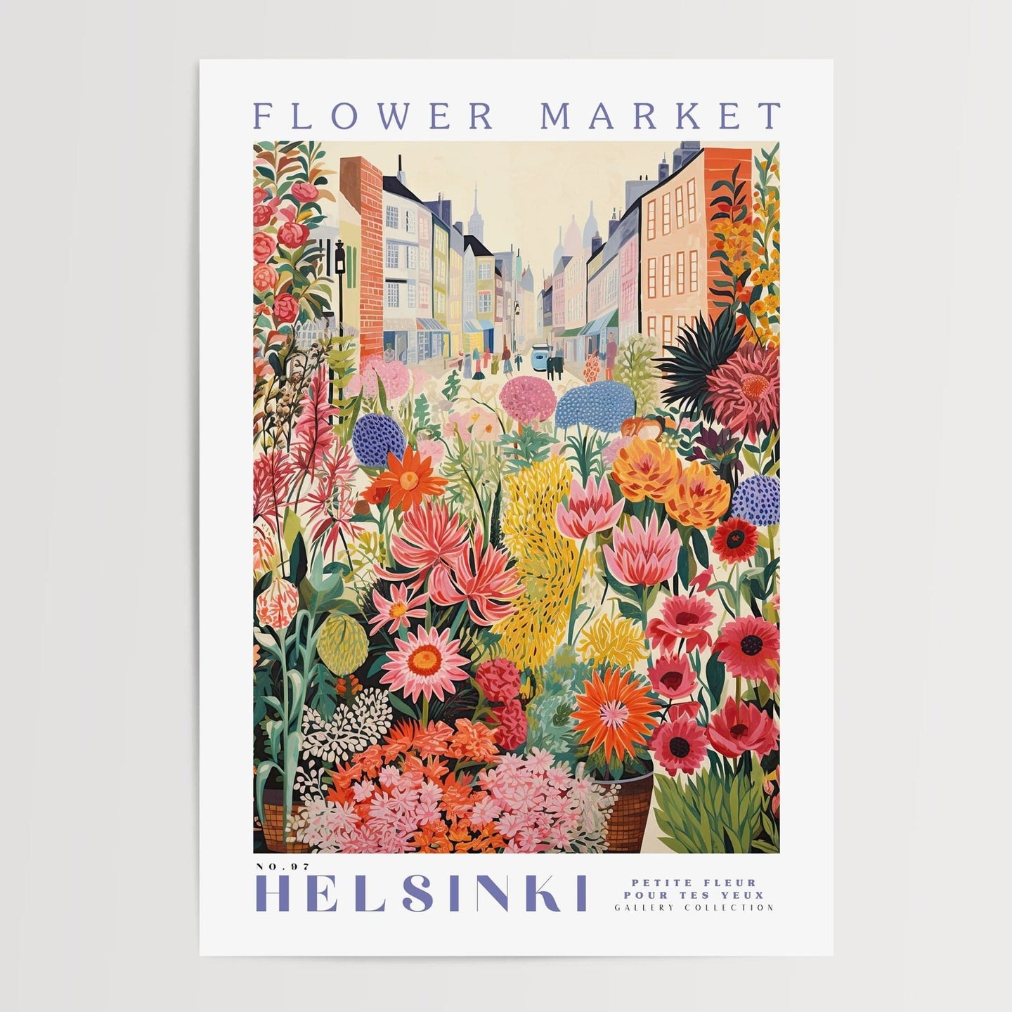 Helsinki blomstermarked plakat 