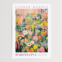 Barcelona Flower Market Poster