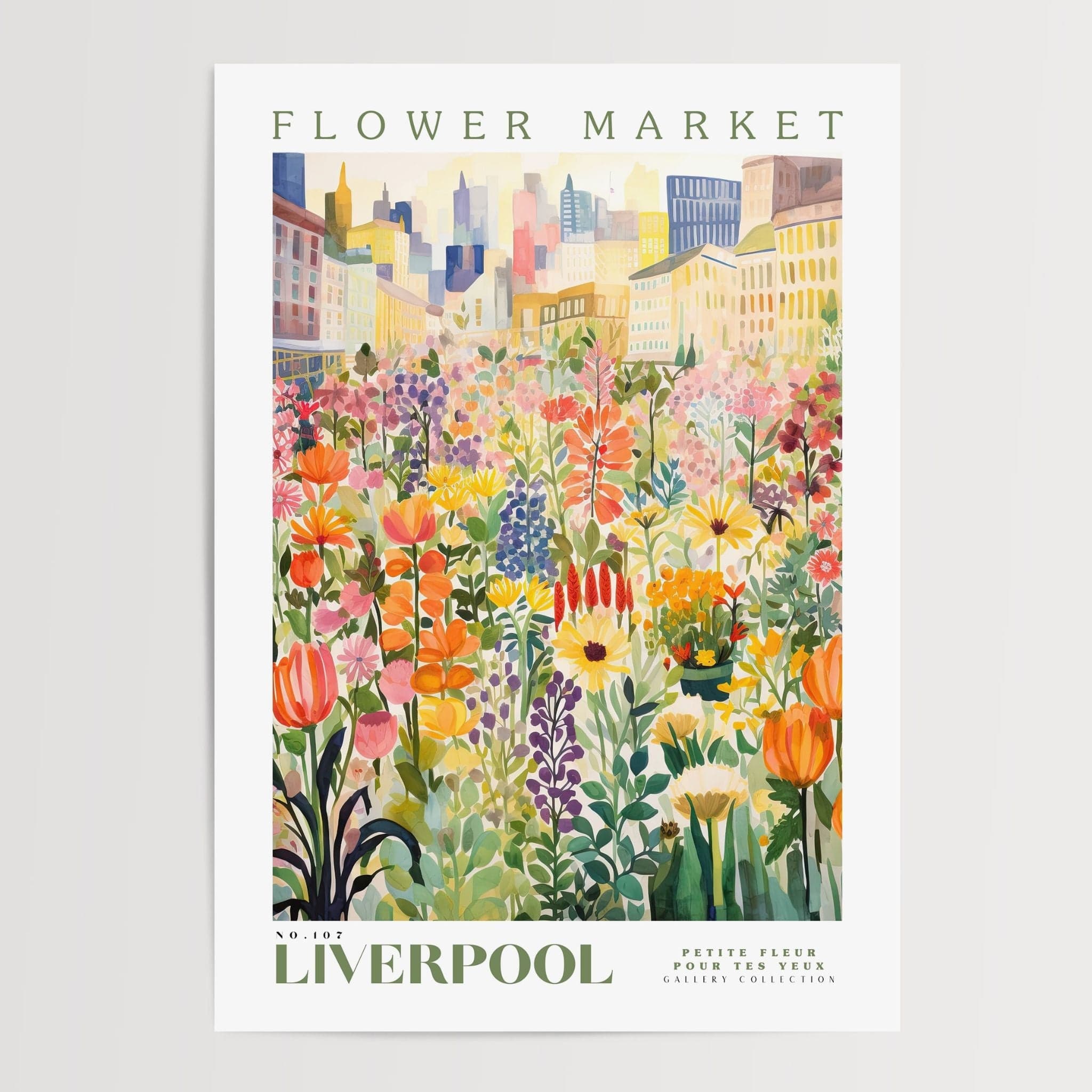 Liverpool Flower Market Poster