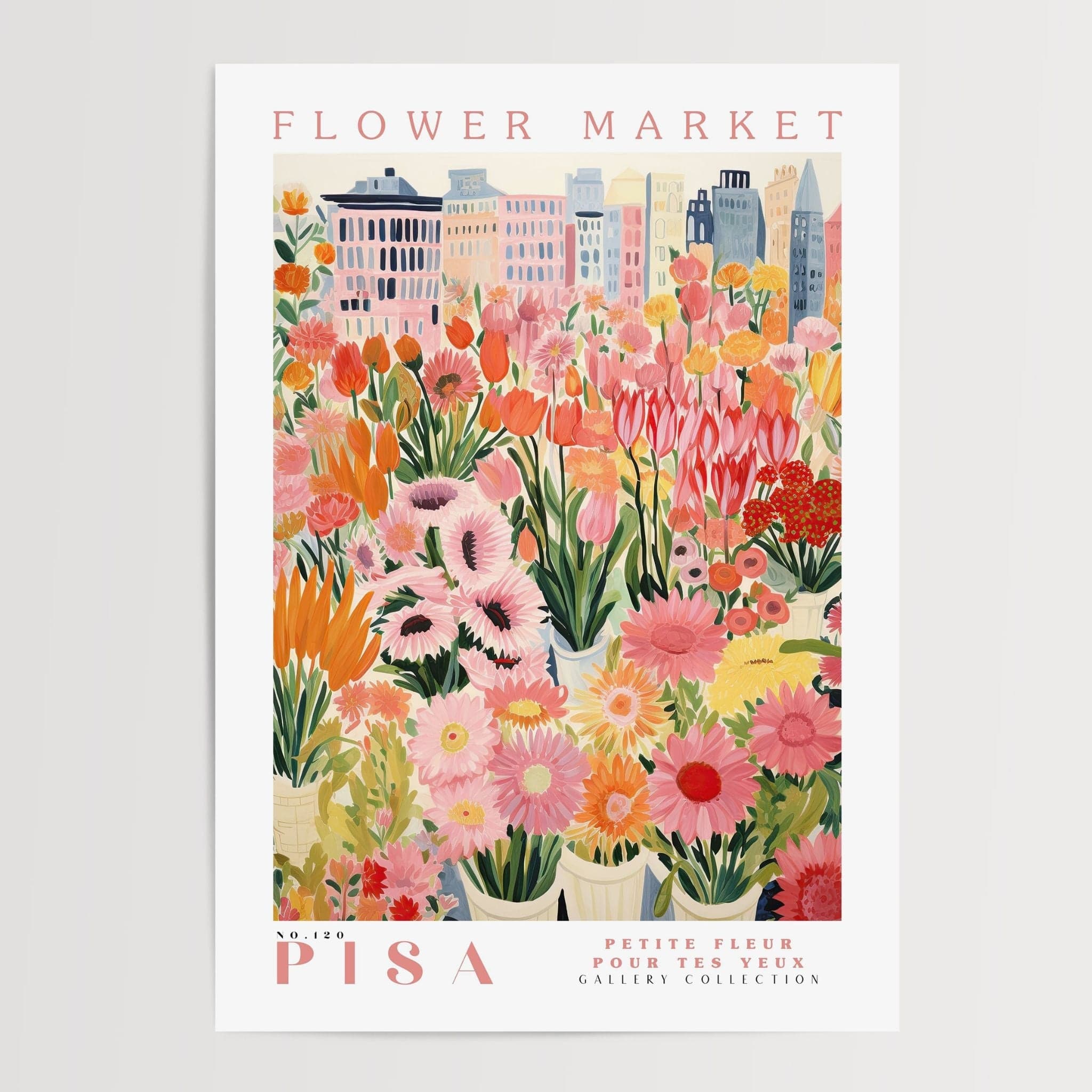 Pisa Flower Market Poster