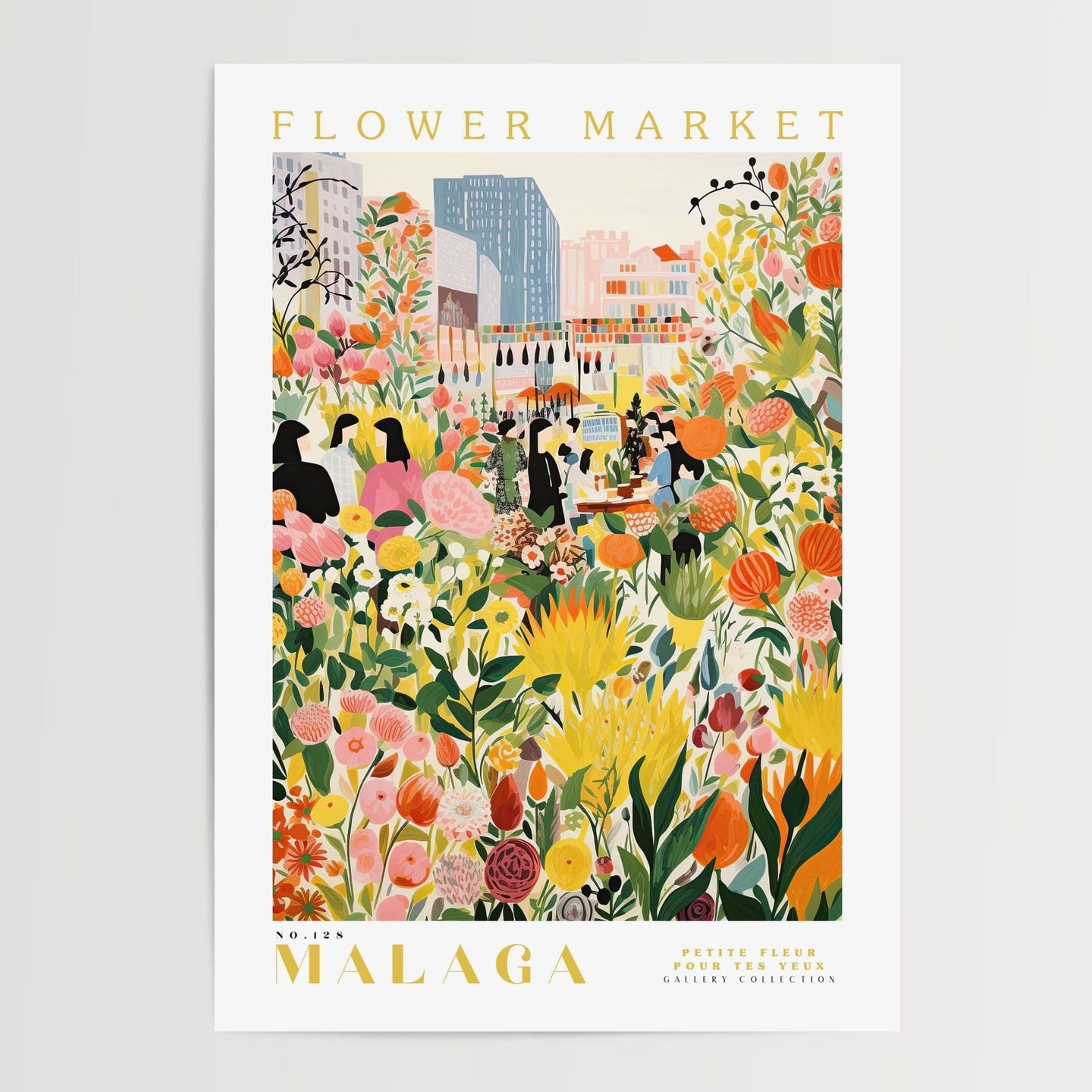 Malaga blomstermarked plakat