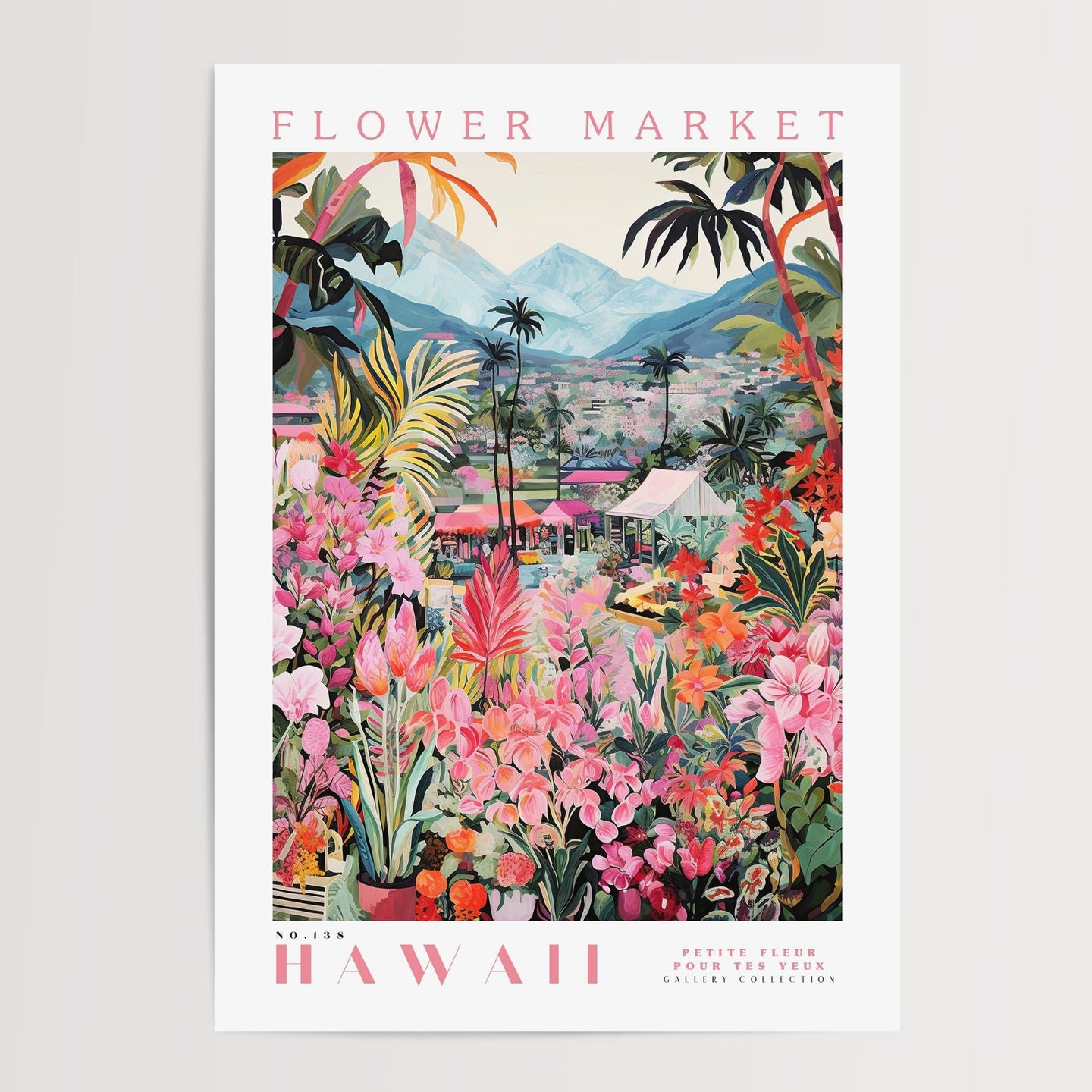 Hawaii blomstermarked plakat