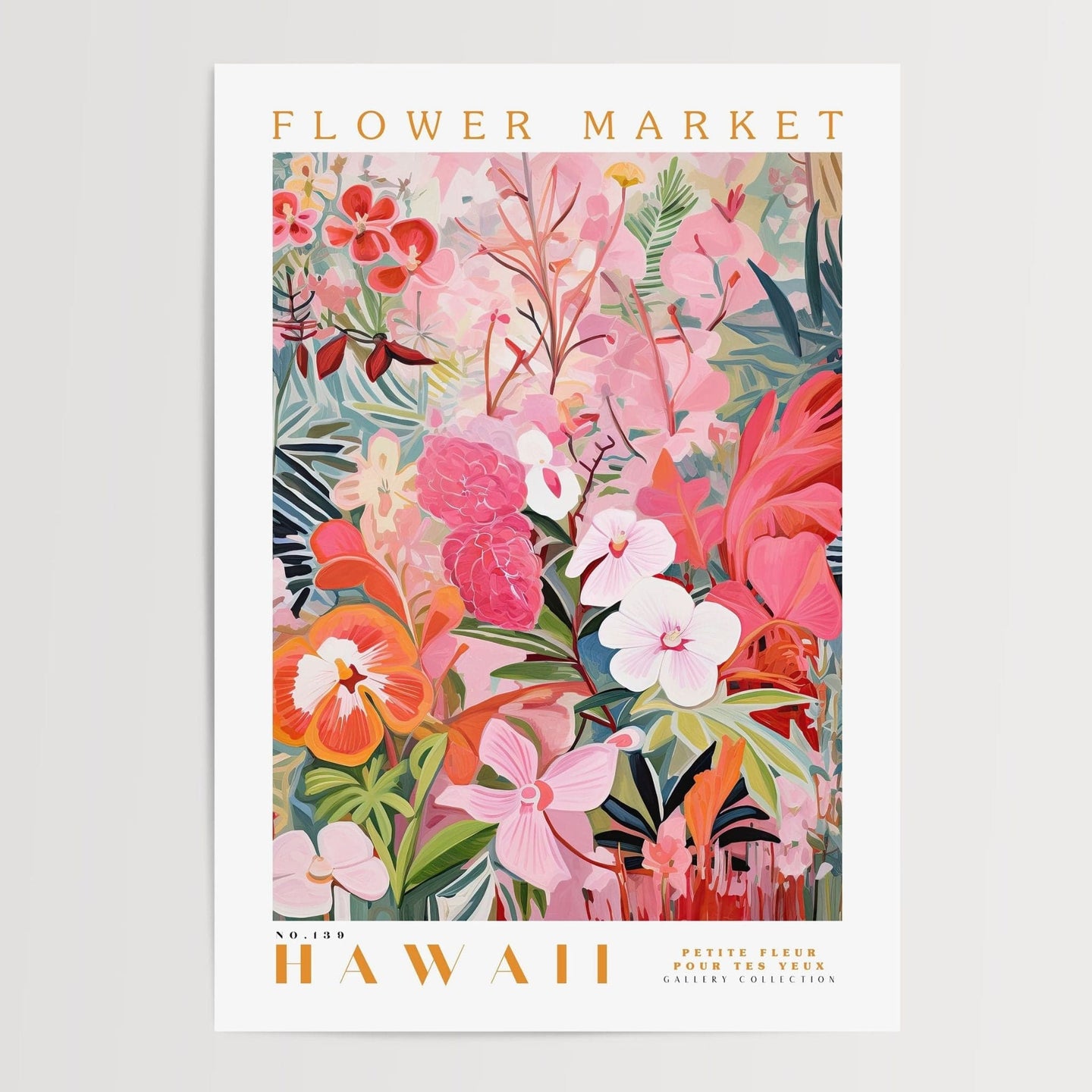 Hawaii blomstermarked plakat