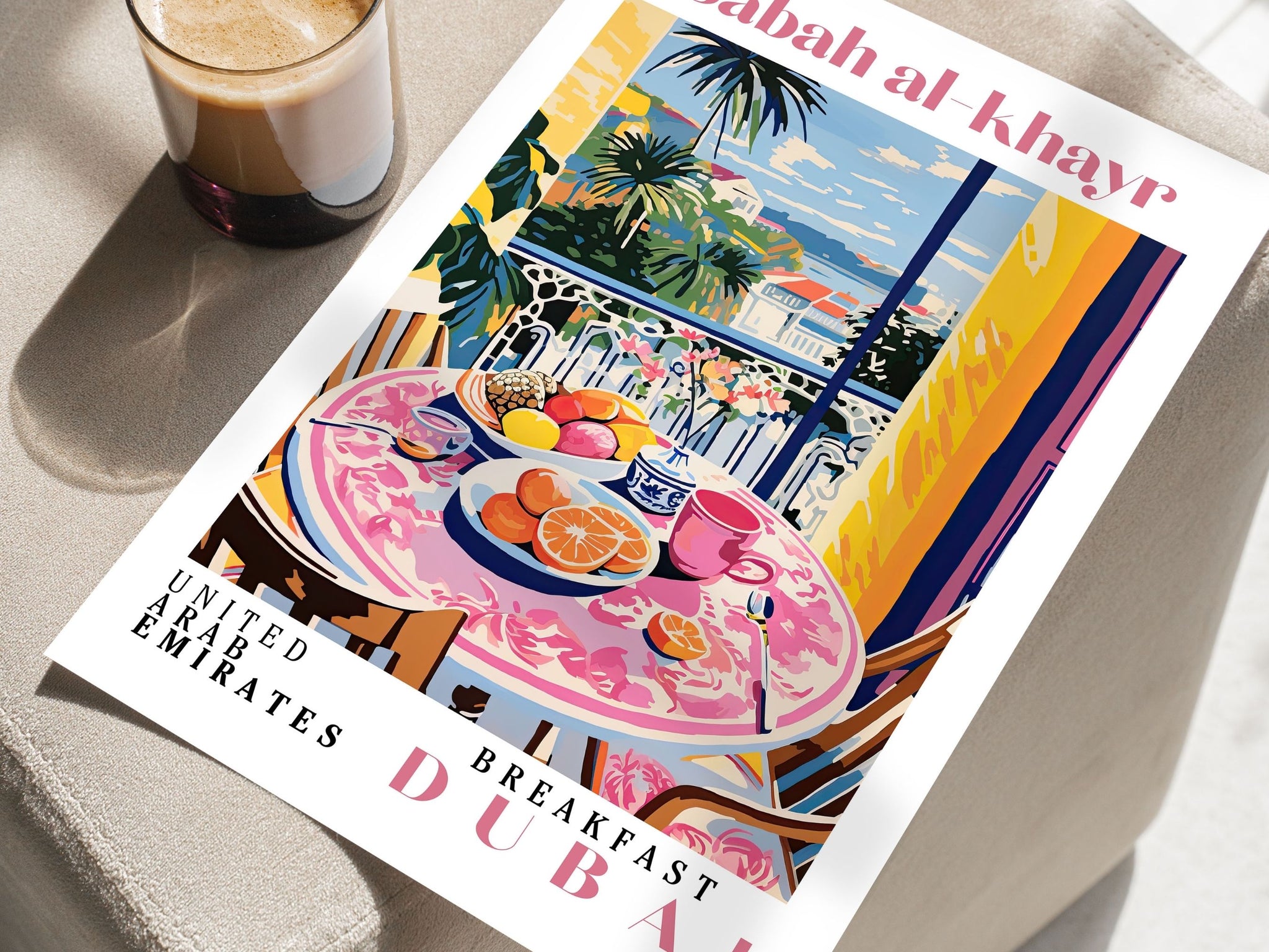 Breakfast Dubai, Brunch Art Print, Food Poster, Kitchen Wall Art, Eat Poster, Breakfast Poster, Breakffast Wall Art, Dubai Travel Poster