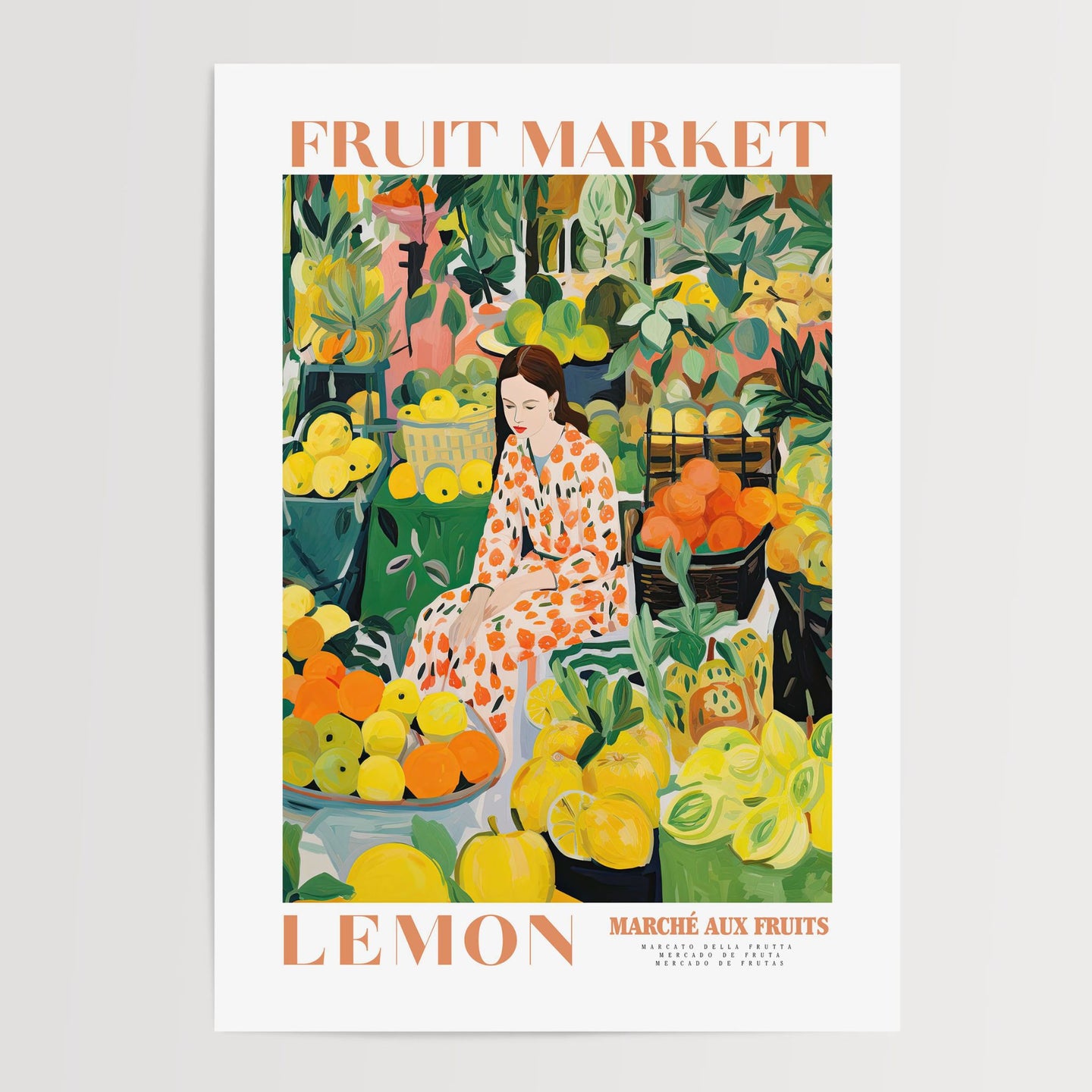 Lemon Girl - Fruit Market Poster