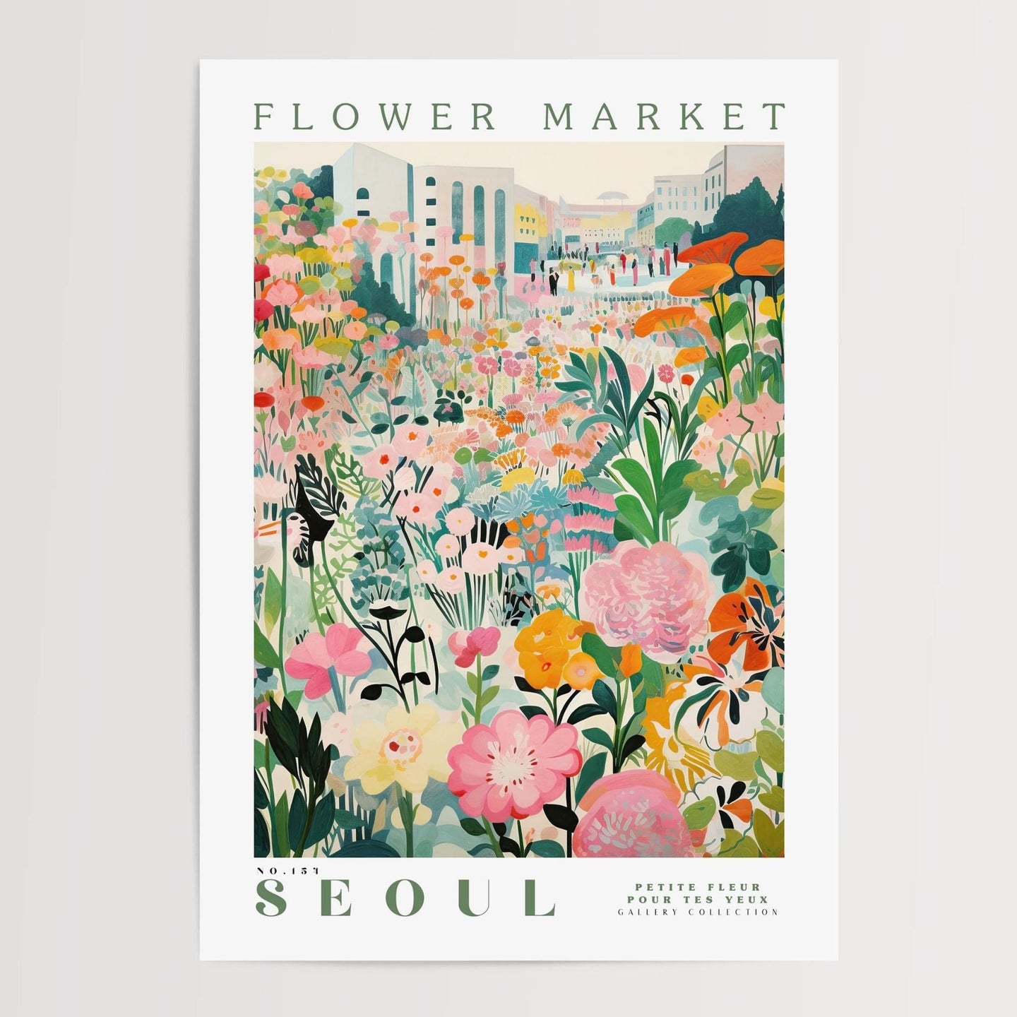 Seoul blomstermarked plakat