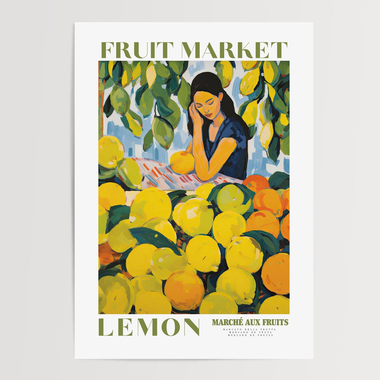 Lemon Girl - Fruit Market Poster