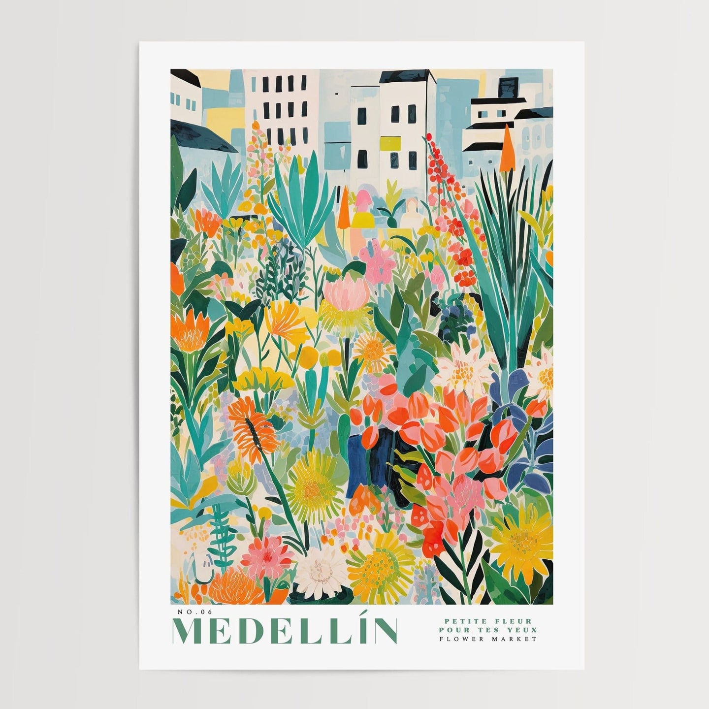 Medellin blomstermarked plakat