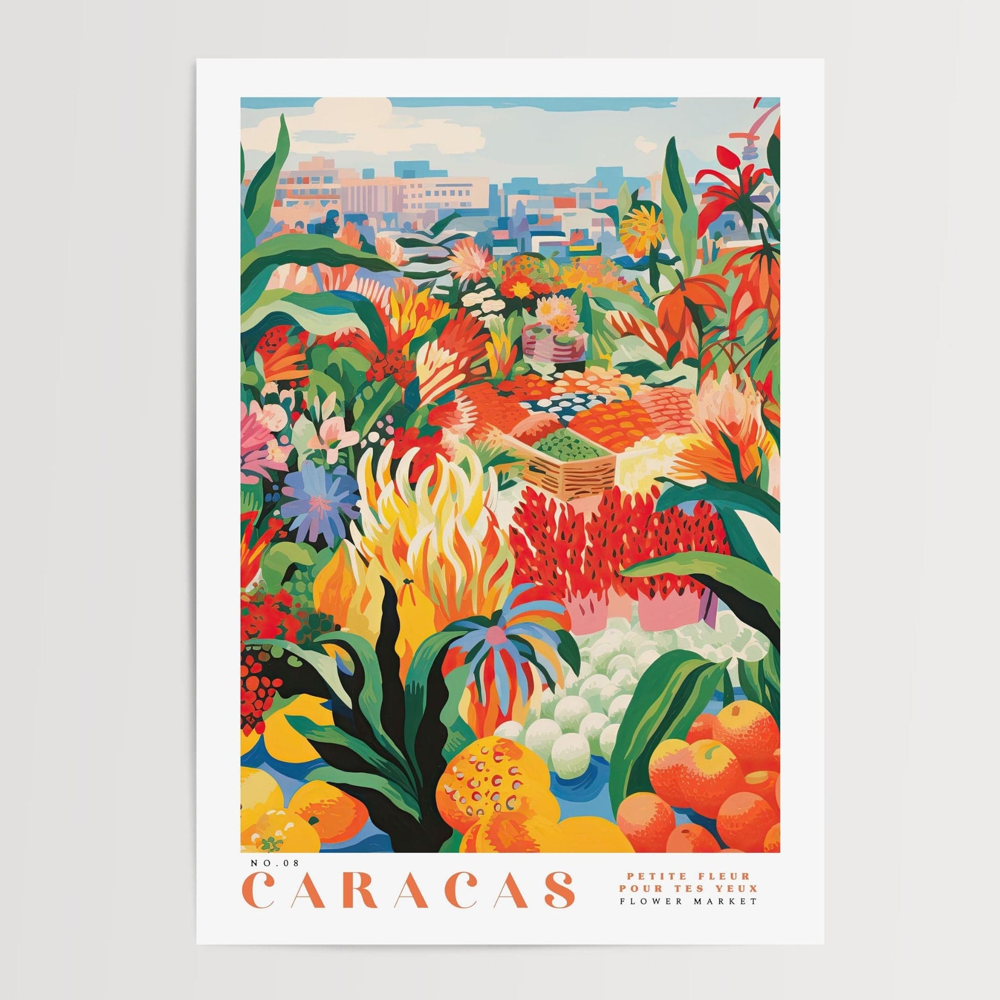 Caracas Flower Market Poster