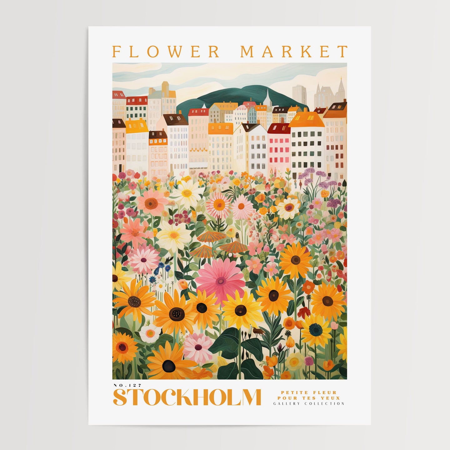 Stockholm Flower Market Poster