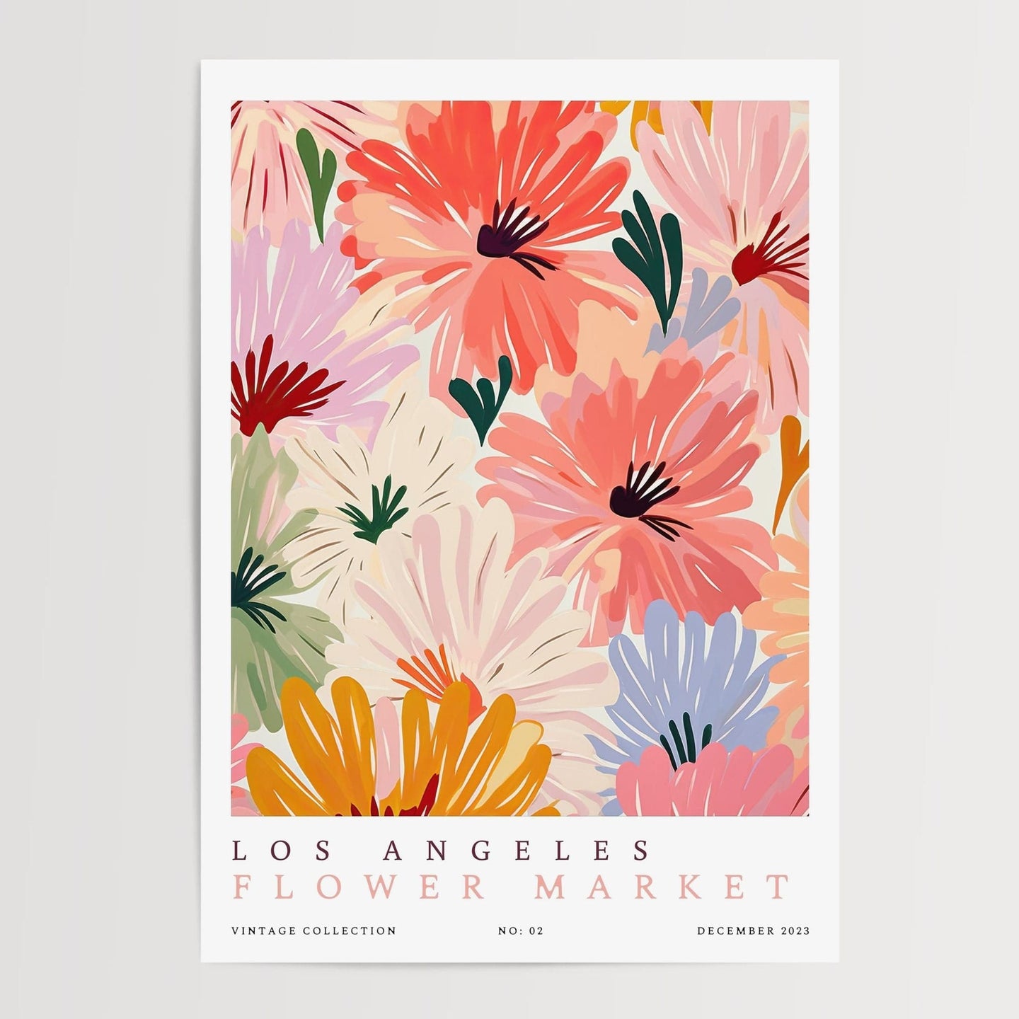 Los Angeles blomstermarked plakat