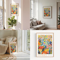 a living room filled with furniture and paintings