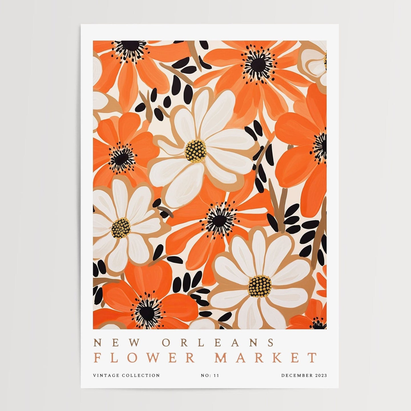 New Orleans blomstermarked plakat