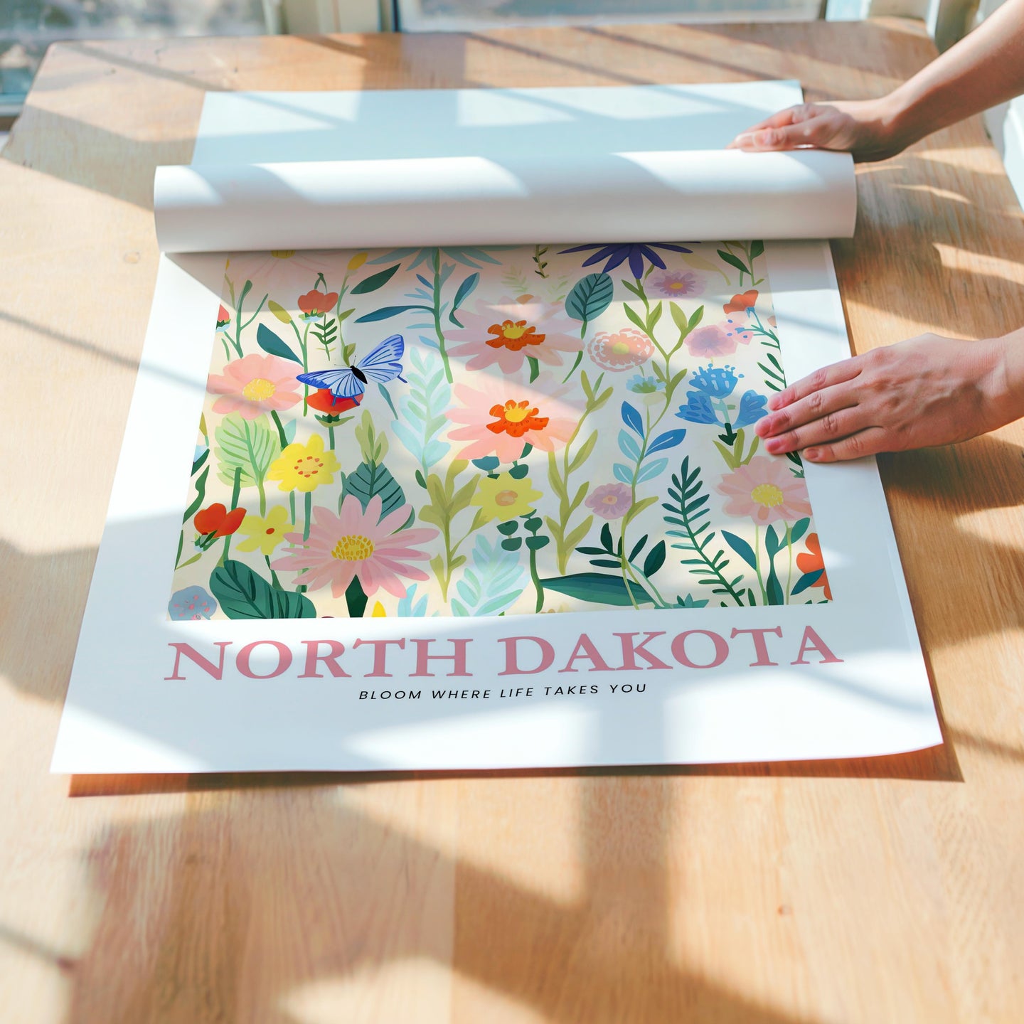 North Dakota Flower Art Print