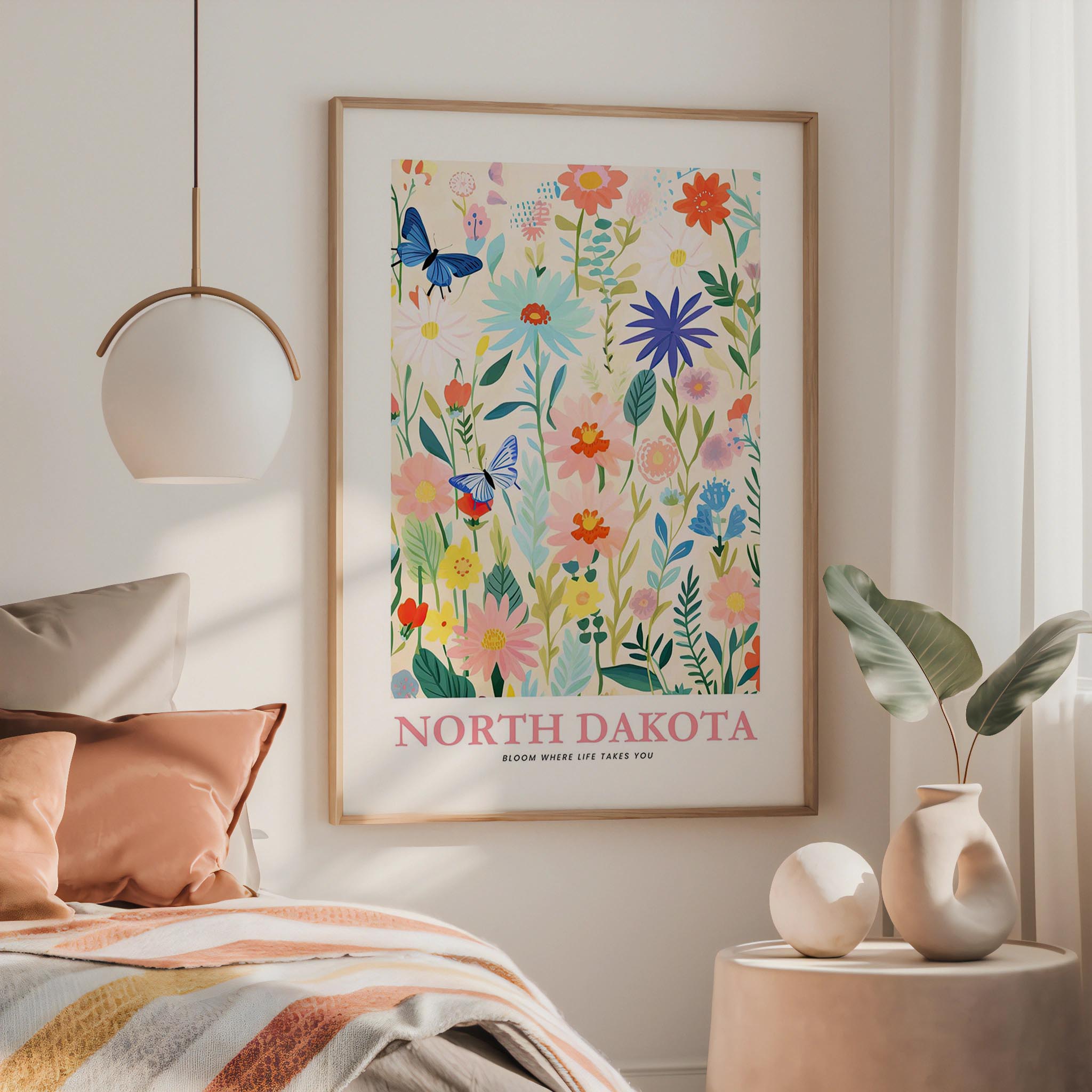 North Dakota Flower Art Print