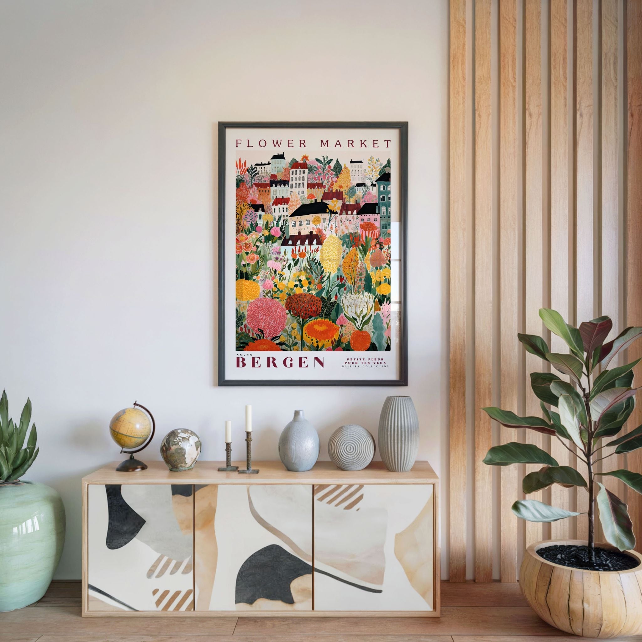 Bergen Flower Market Poster