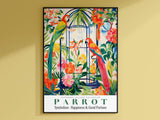 Tropical Parrot Wall Art, parrot painting, Red Wall Decor, colorful parrots, bird wall art, bird art print, bird art, animal wall art