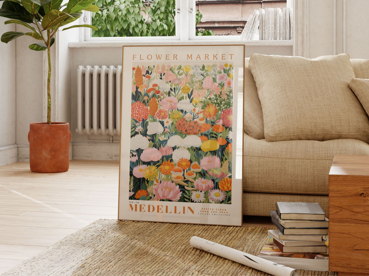 Medellin Flower Market Poster