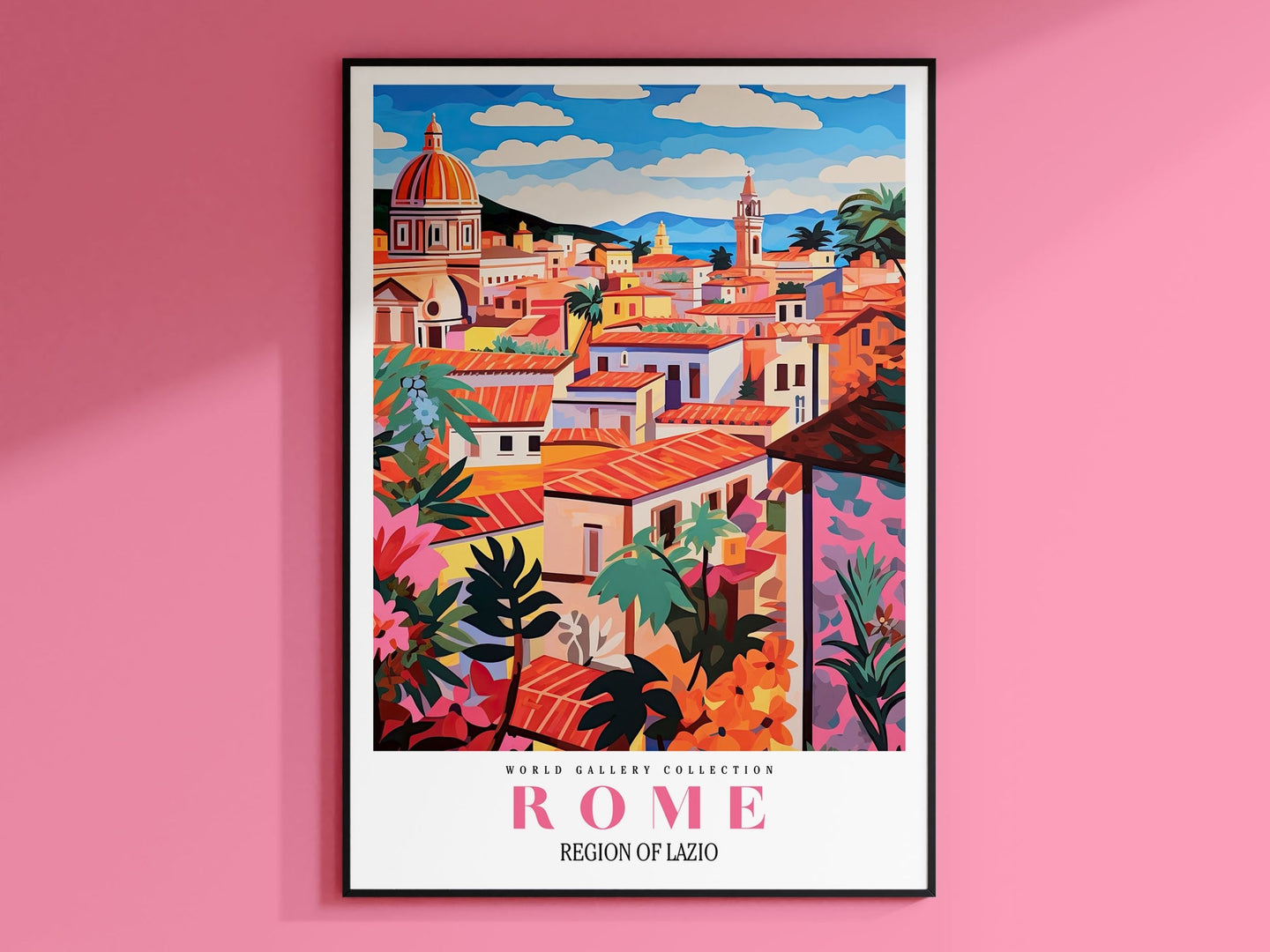Rome Travel Print, Rome Art Print, Italy Art Print, Roma Print, City Poster, Italy Poster, Travel Gift, Travel Poster, Europe Print, Red