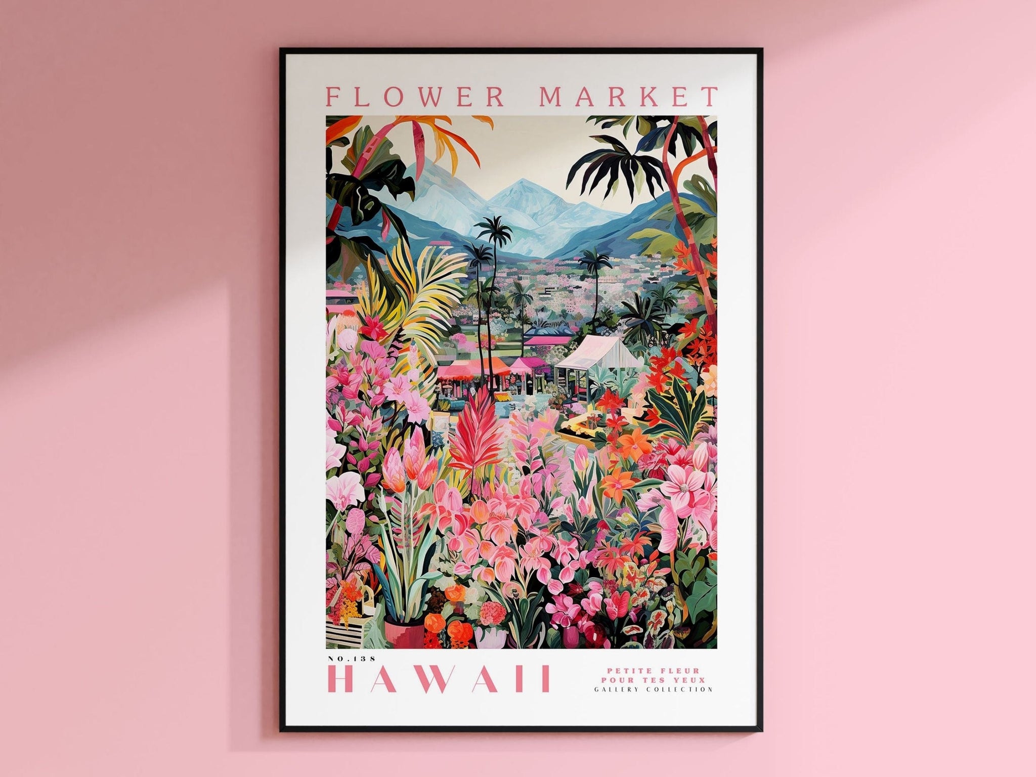 Hawaii blomstermarked plakat