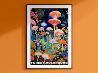 Mushroom Prints, Mushroom Poster, Mushroom Illustrations, Mushroom Decor, Botanical Prints, Vintage Mushroom, Mushroom Wall Art, Retro Art