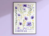 Cornwall blomstermarked plakat 