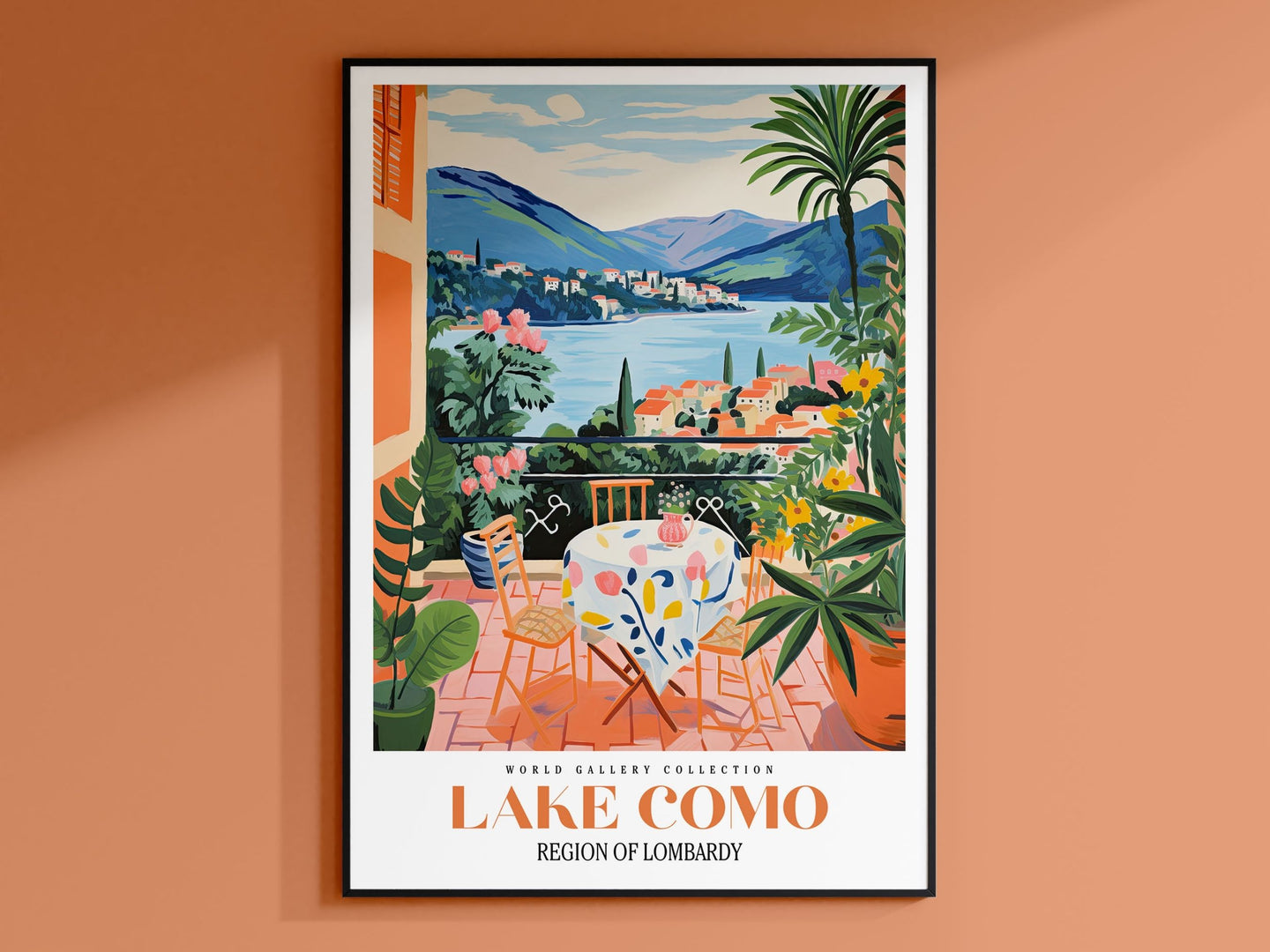 Lake Como Travel Poster, Italy Wall Art, City Poster, Colorful Wall Art, Trendy Wall Art, Gallery Wall Print, Italy Painting, Como Print