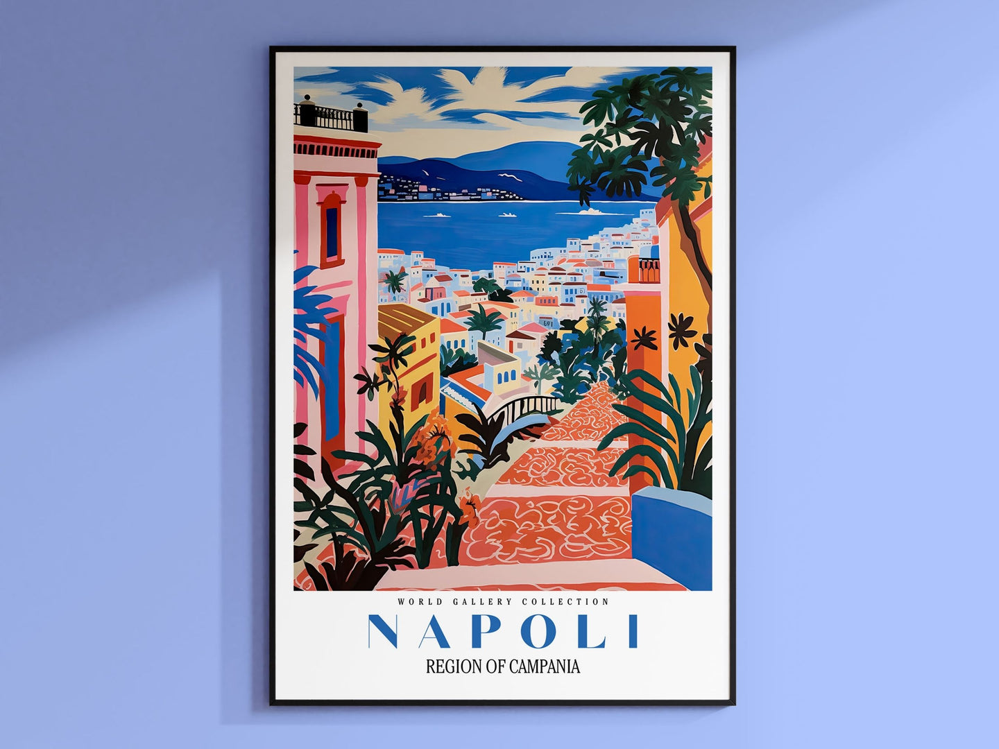 Napoli Travel Poster, Naples Italy Poster, City Skyline Art, Naples Print Landscape Prints, Napoli Travel Poster, Vintage Wall art Italy