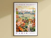 Plakat med blomstermarked i Paris