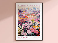 Seoul blomstermarked plakat