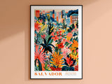 Salvador Flower Market Poster