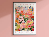 Pisa Flower Market Poster